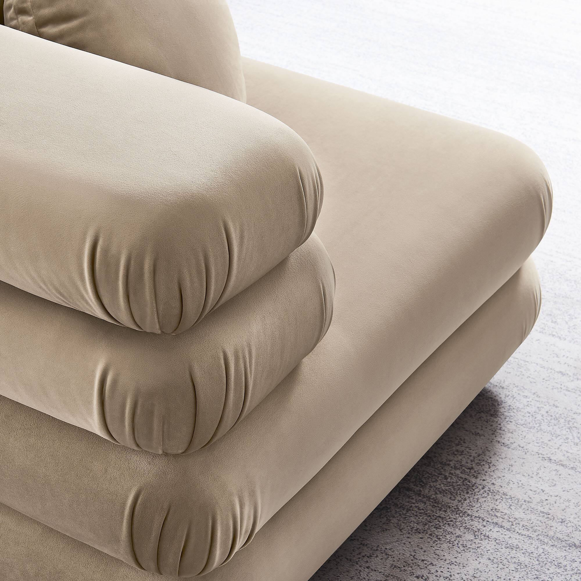 Alt View 3. Modway - Jubilee Modular Performance Velvet Corner Chair by Modway - Taupe.