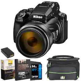 Bundle - Nikon - COOLPIX P1100 125x Super Zoom 3000mm 4K VR Compact Camera + Deco Essentials eBook Package