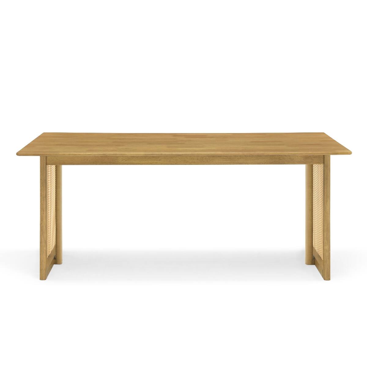 Alt View 2. Loheer - Loheer 5 Piece Dining Set Solid Rubberwood 70 Inch Rectangular Dining Table with Four Chairs - Natural and White.