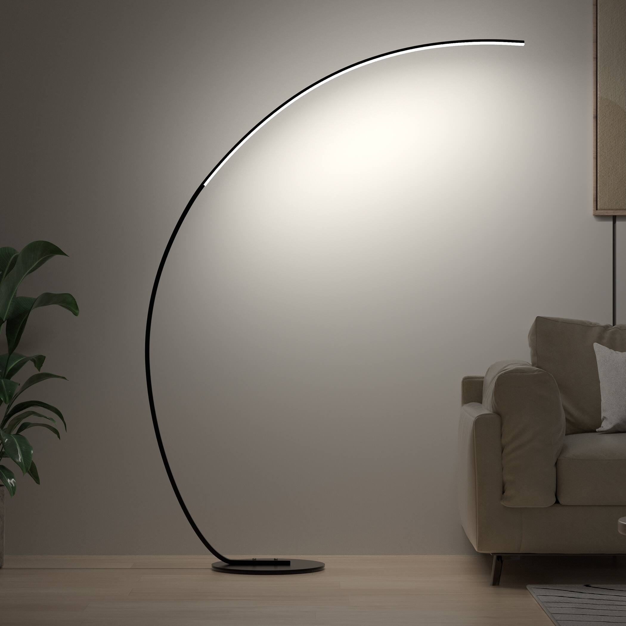 Angle. Lamp Depot - RGBW Color-changing Arched Floor Lamp.