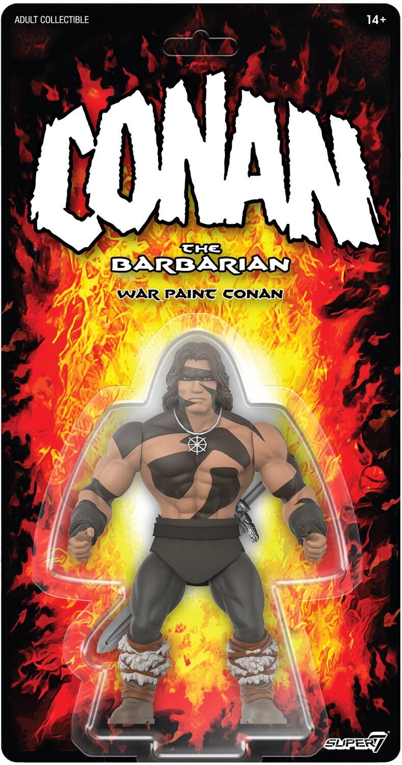 The corrected text is: "Adult Collectible 14+ Conan the Barbarian War Paint Conan."
