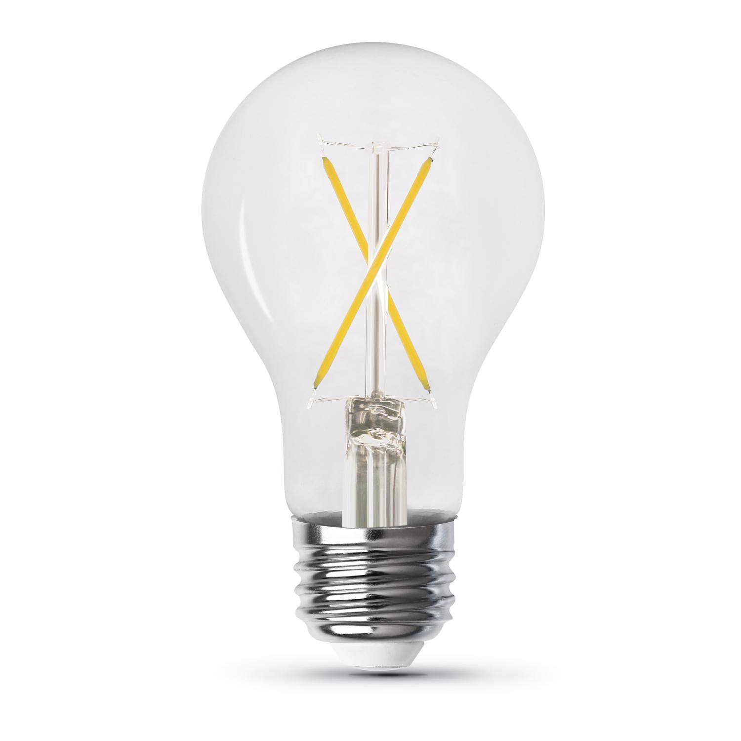 Angle. FEIT ELECTRIC - Feit Enhance A19 E26 (Medium) Filament LED Bulb Daylight 40 Watt Equivalence 4 pk.