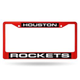 Rico Industries - Houston Rockets NBA Red Painted Metal Laser Cut License Plate Frame - Multi