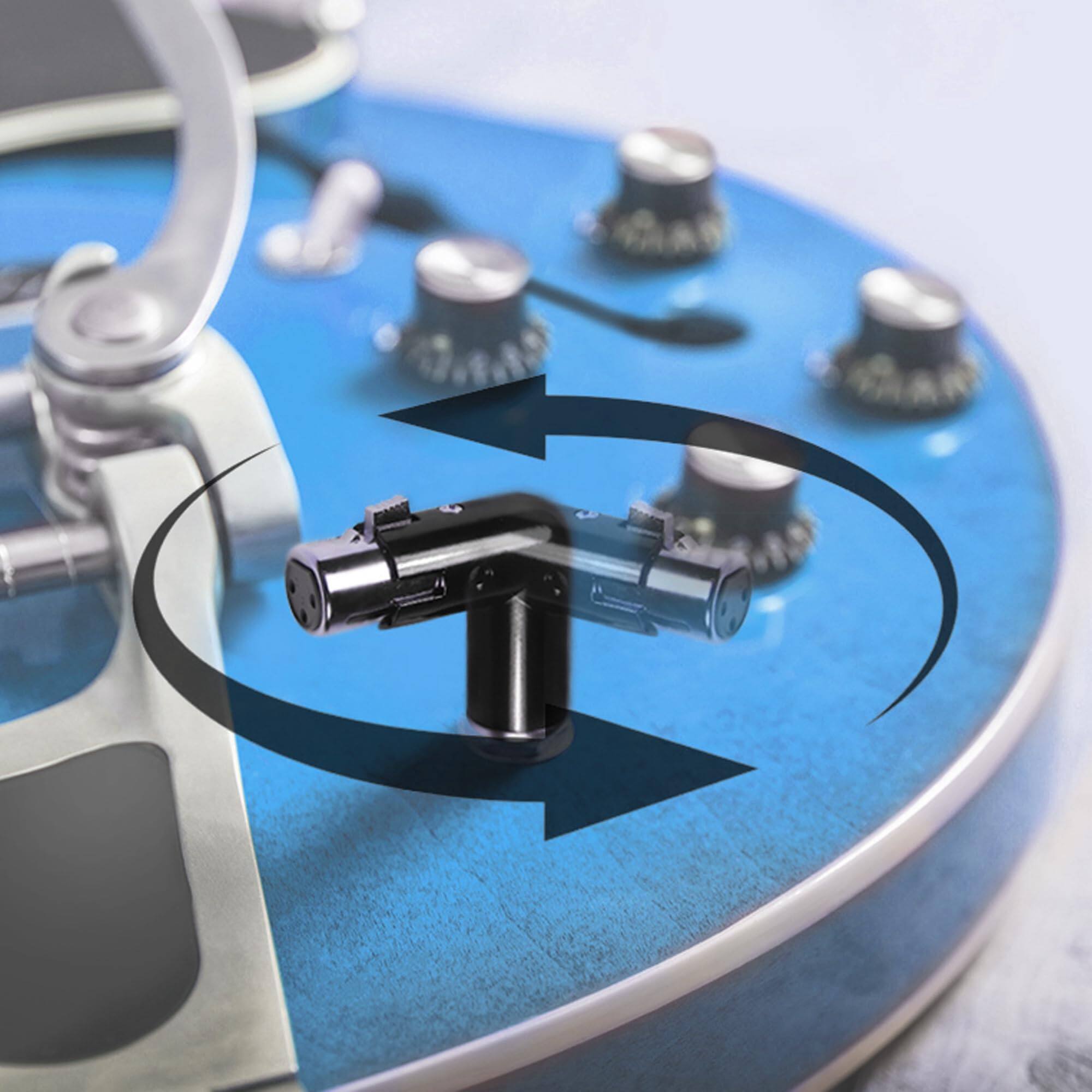 Alt View 1. HQRP - XLR Female to 1/4 in TRS Adjustable Right-Angle Audio Adapter for mixers, microphones, amps - Black.