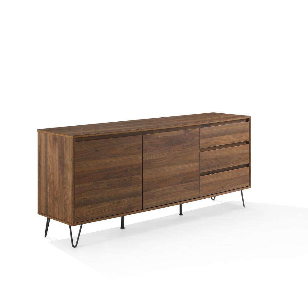 Alt View 4. Crosley Furniture - Teagan Record Storage Sideboard - Brown Oak.
