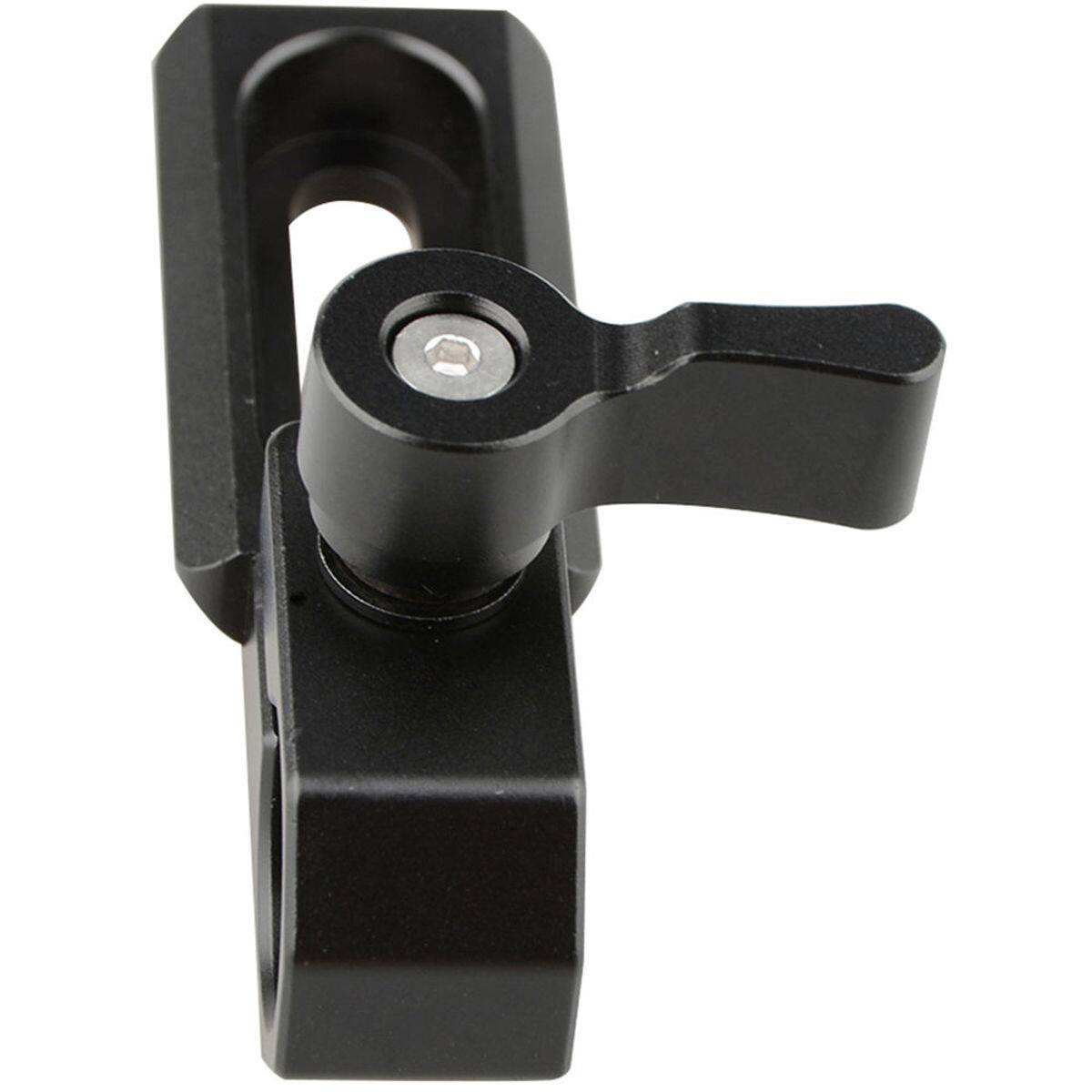 Alt View 3. CAMVATE - CAMVATE Single 15mm Rod Clamp with NATO Rail, Black Wingnut.