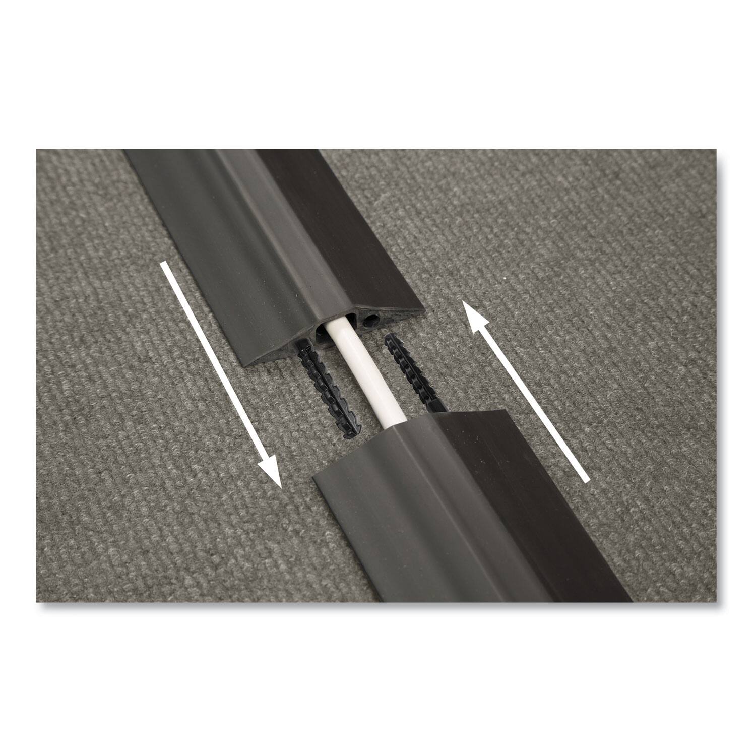 Alt View 2. D-Line - D-Line FC68B/9M 2.63 in. Wide x 30 ft. Long Medium-Duty Floor Cable Cover - Black - Black.