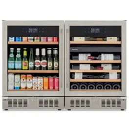 Wine Enthusiast - SommSeries2 Beverage Station 46 bottle Dual Zone and 178 Can Beverage Center - Stainless Steel