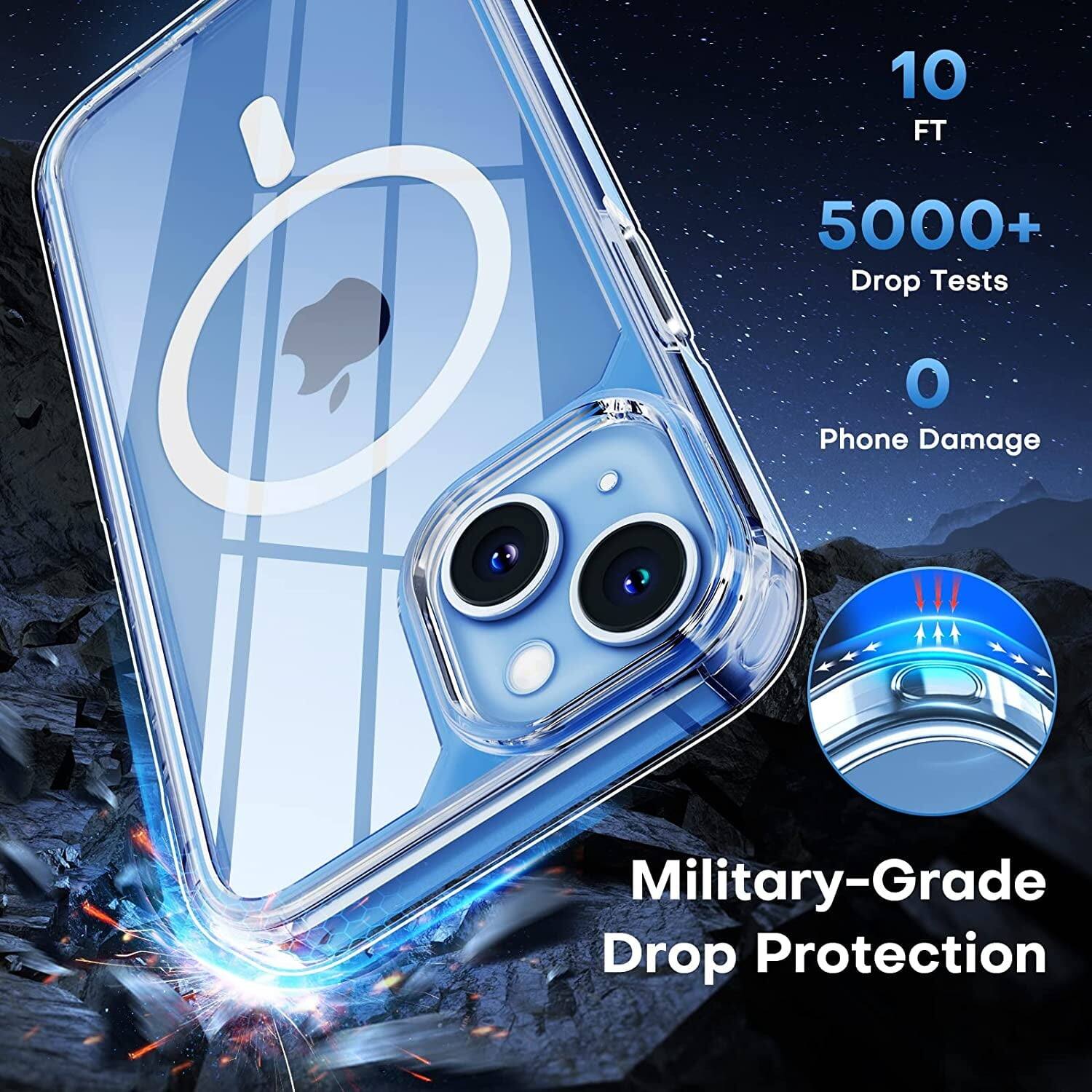 10 FT, 5000+ Drop Tests, 0 Phone Damage, Military-Grade Drop Protection