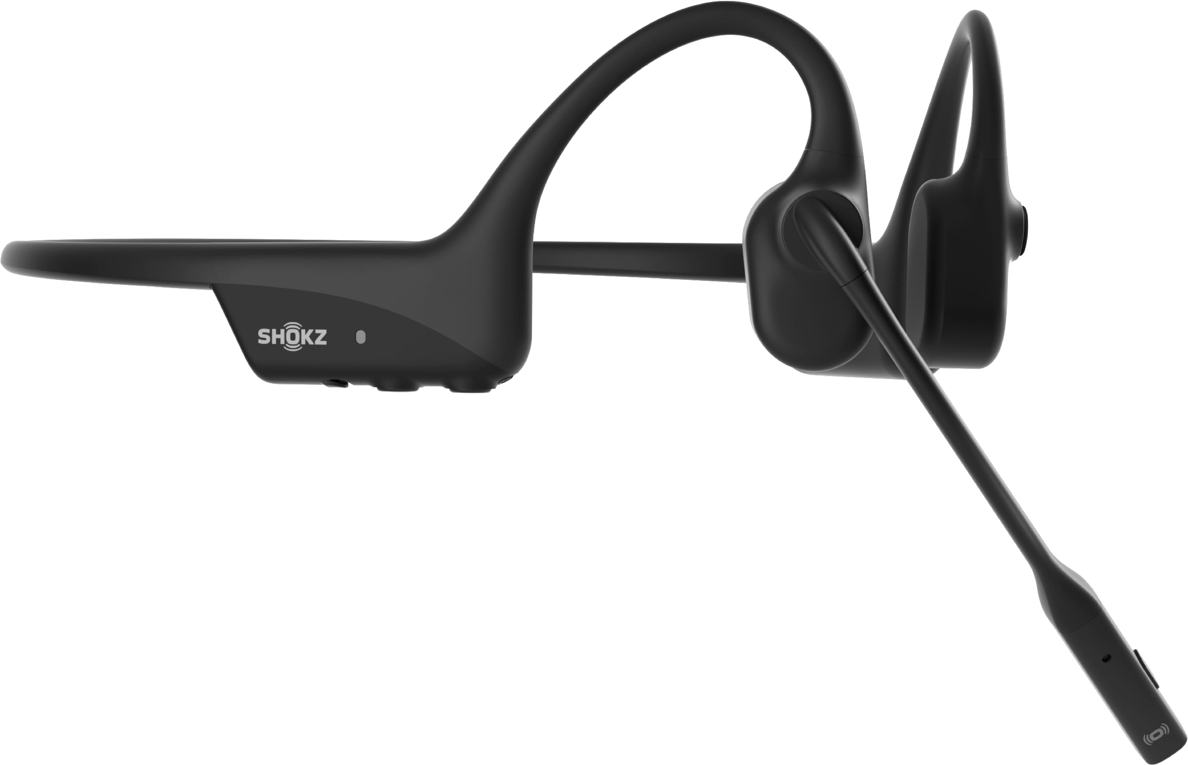 Left. Shokz - Shokz OpenComm2 Bone Conduction Stereo Bluetooth Headset 2025 Upgrade - Black.