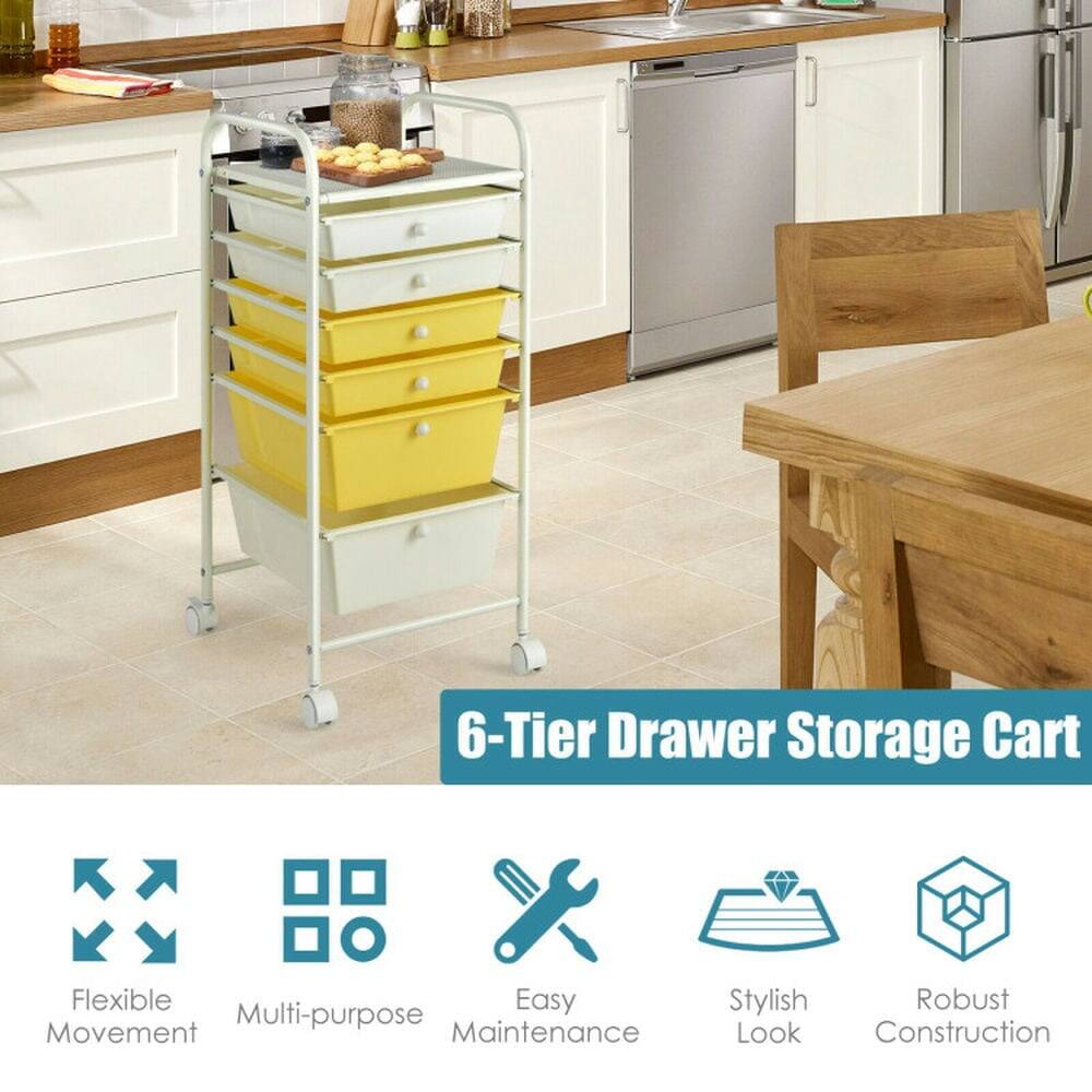 6-Tier Drawer Storage Cart

- Flexible Movement
- Multi-purpose
- Easy Maintenance
- Stylish Look
- Robust Construction