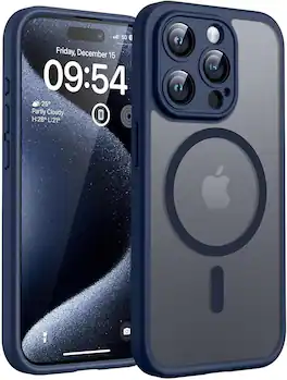 Gravity Ridge - Magnetic Phone Case for iPhone 13 Pro Max, Compatible with MagSafe Translucent Shockproof Phone Cover - Blue