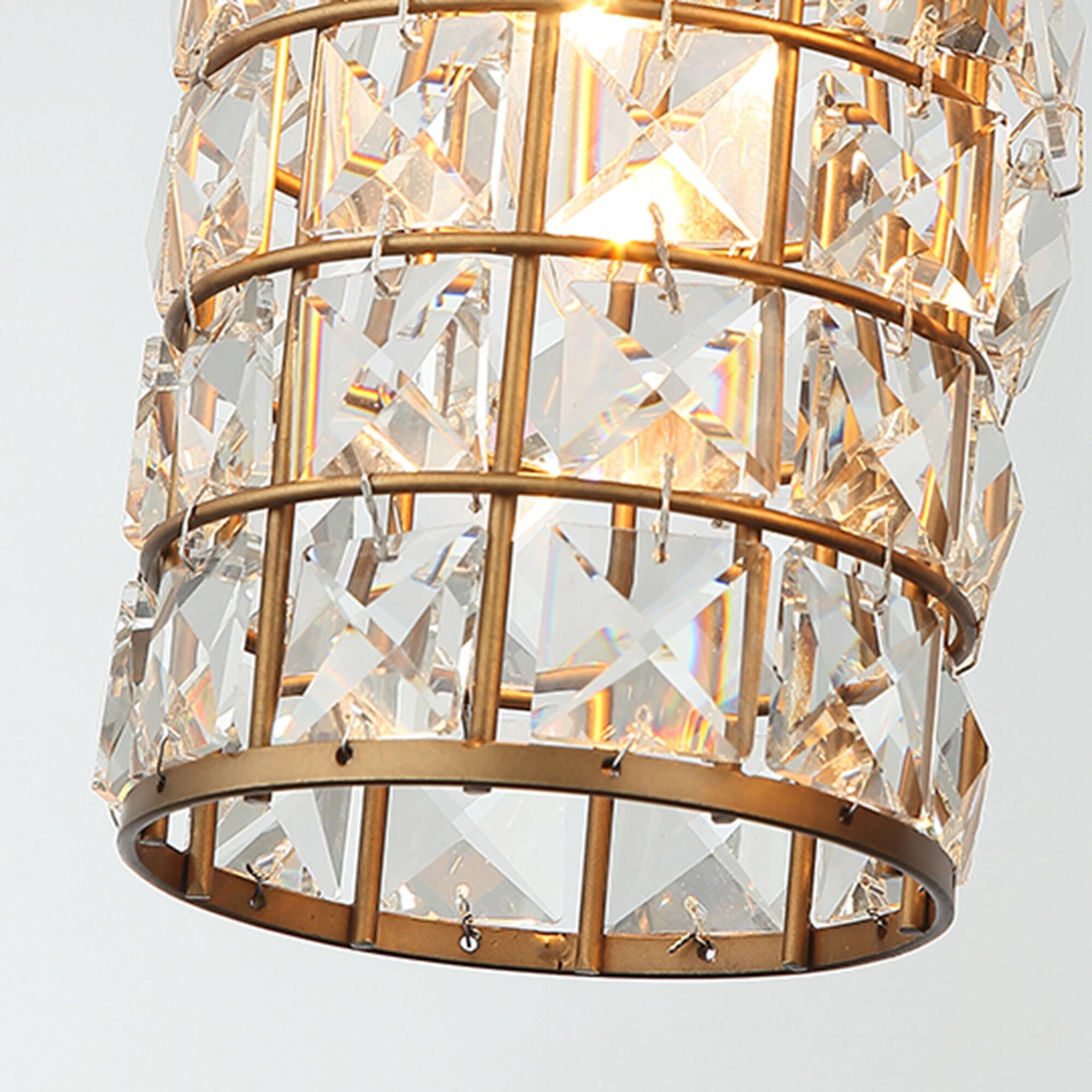 Alt View 3. Parrot Uncle - Modern Brass 3-Light Crystal Vanity Light - Brass.