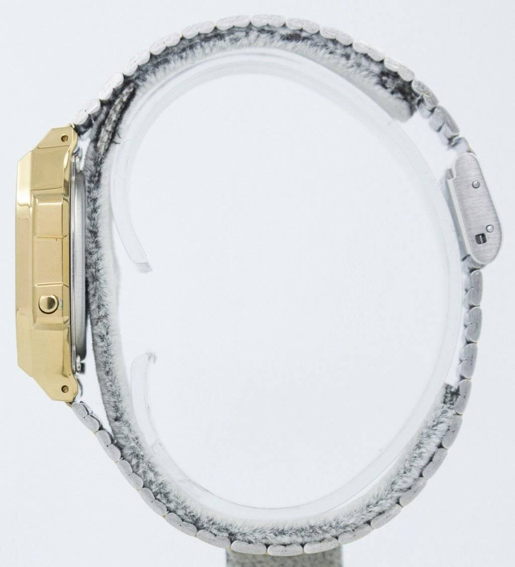 Left. Casio - Casio Digital Alarm Chrono 12/24 Format Stainless Steel A168WG-9WDF Unisex Watch - Gold.