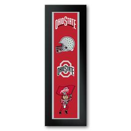 Sporticulture - Ohio State Buckeyes Framed 8" x 26" Logo Heritage Art Print - Multicolor