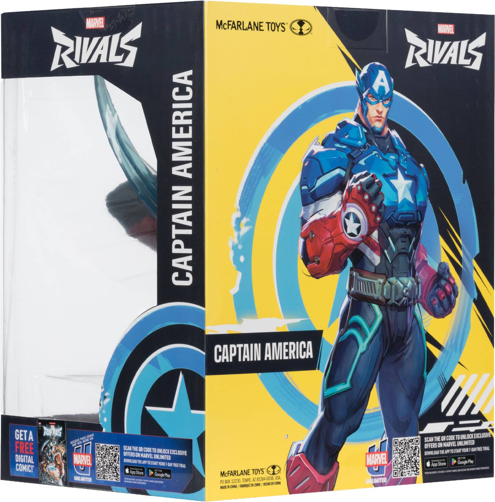 MARVEL McFARLANE TOYS RIVALS AMERICA CAPTAIN CAPTAIN AMERICA

GET A FREE DIGITAL COMIC!

SCAN THE CODE TO UNLOCK EXCLUSIVE OFFERS ON MARVEL UNLIMITED

MARVEL UNLIMITED

App Store Google Play