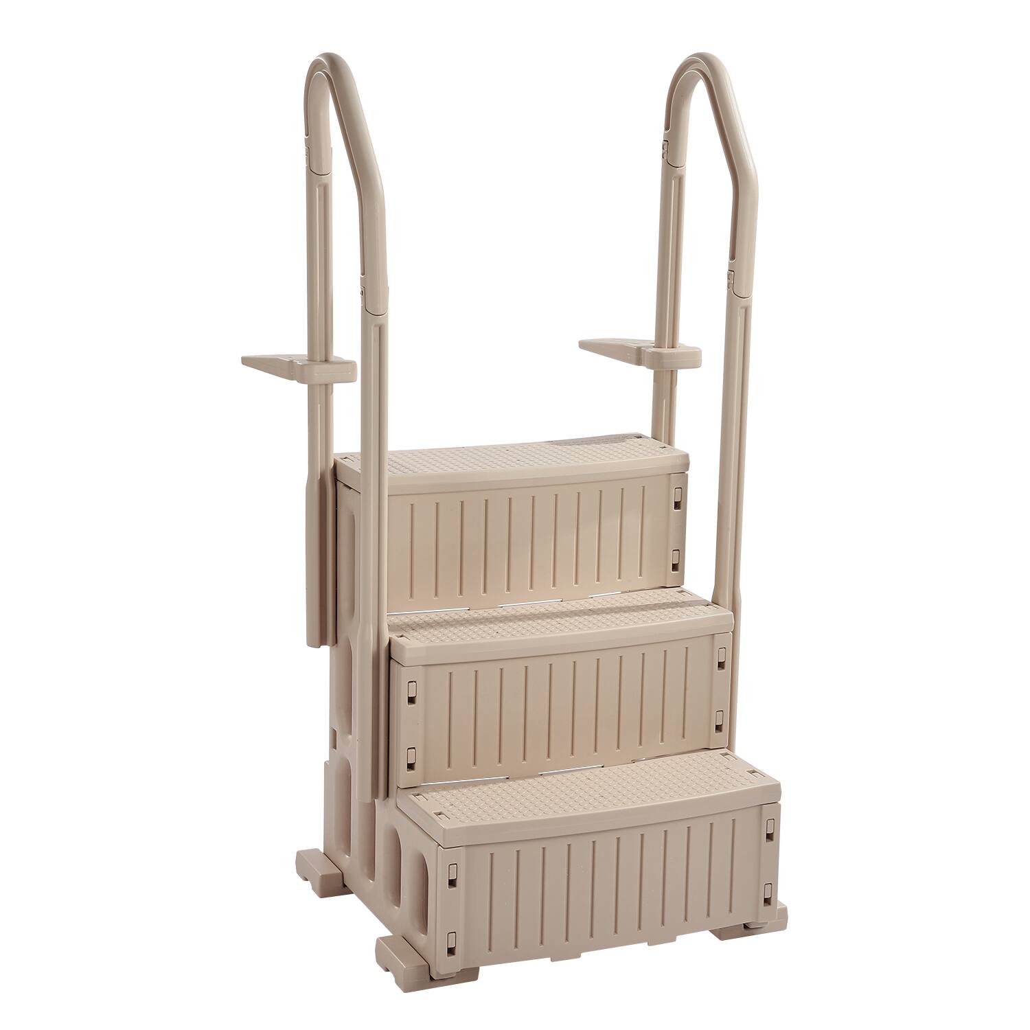 Alt View 5. VEVOR - Swimming Pool Ladder, 3-Step Double Handrails Stairs with Non-slip Heavy Duty Steps, Max Load Capacity 400 lbs - Taupe.