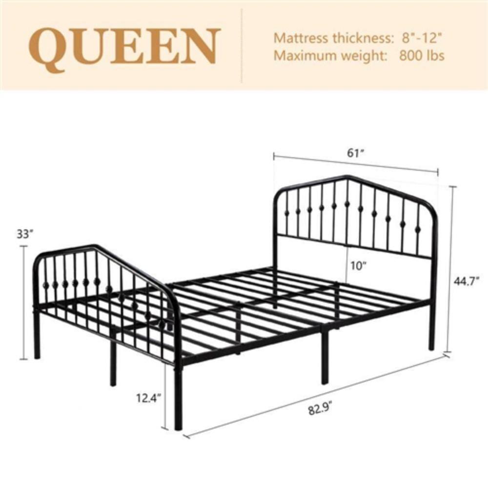 QUEEN

Mattress thickness: 8"-12"
Maximum weight: 800 lbs

33"
61"
10"
44.7"
12.4"
82.9"