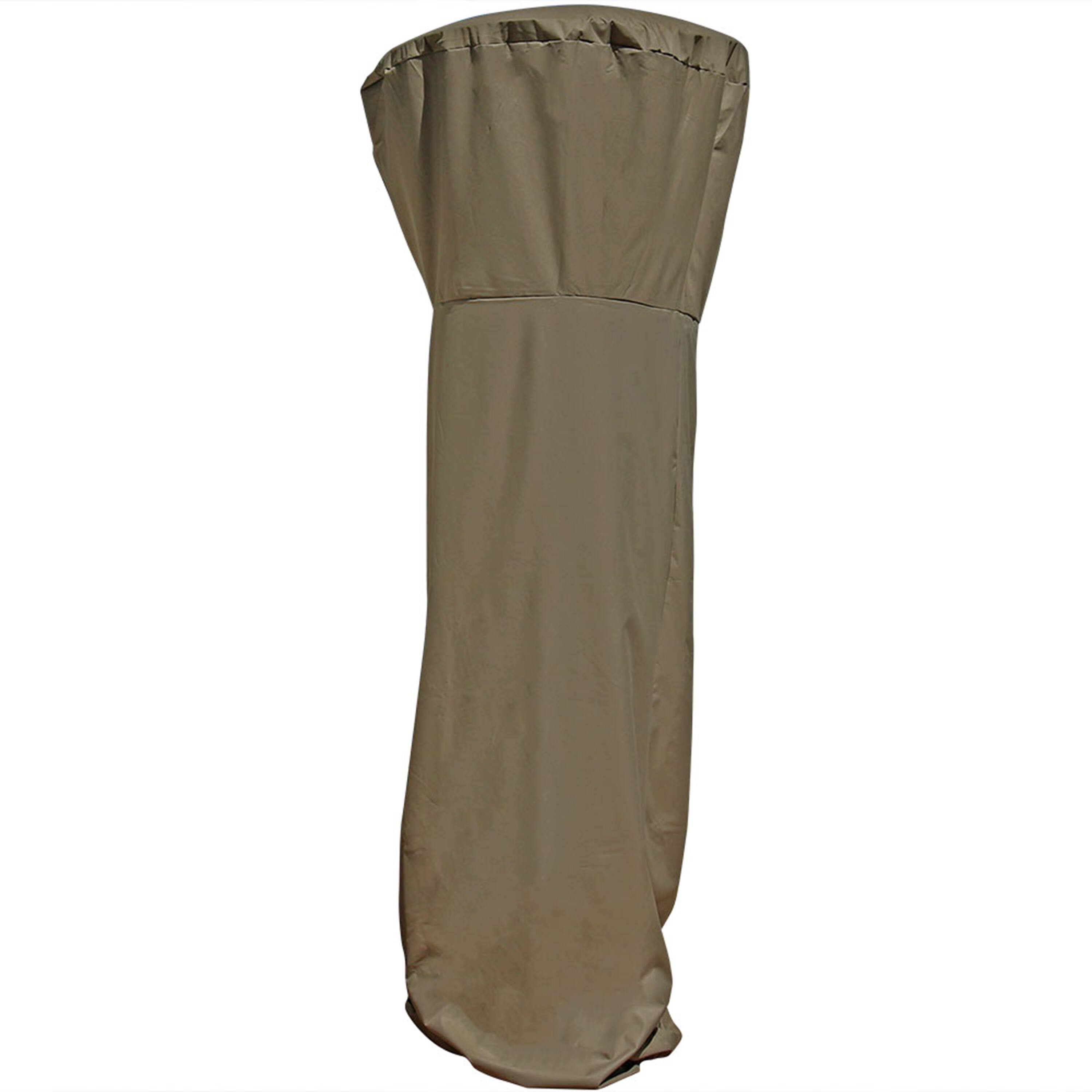 Front. Sunnydaze - 94 in Heavy-Duty PVC Outdoor Patio Heater Cover - Light Brown.