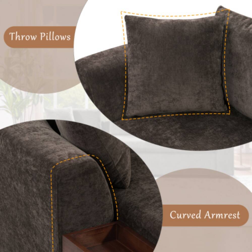 Throw Pillows  
Curved Armrest