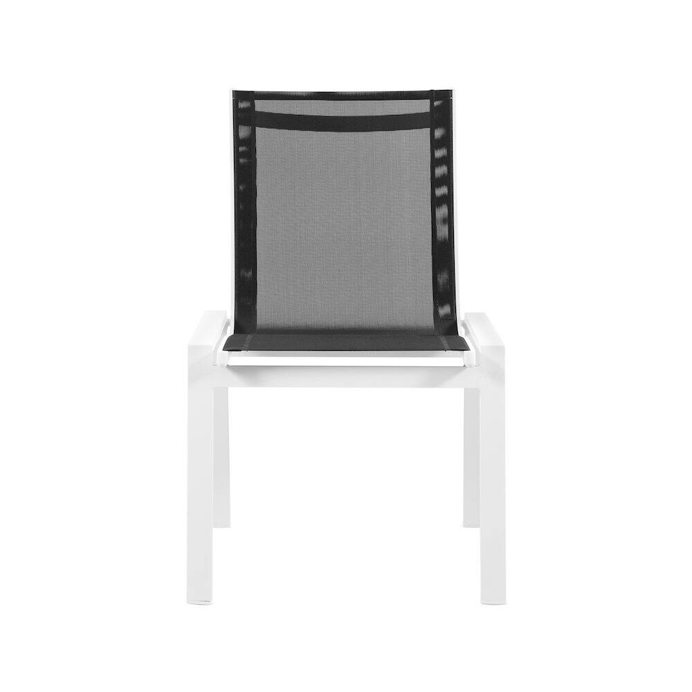 Left. Meridian Furniture - Nizuc Black Mesh Water Resistant Fabric Outdoor Patio Dining Chair, Set of 2 - Black Mesh Water Resistant Fabric.