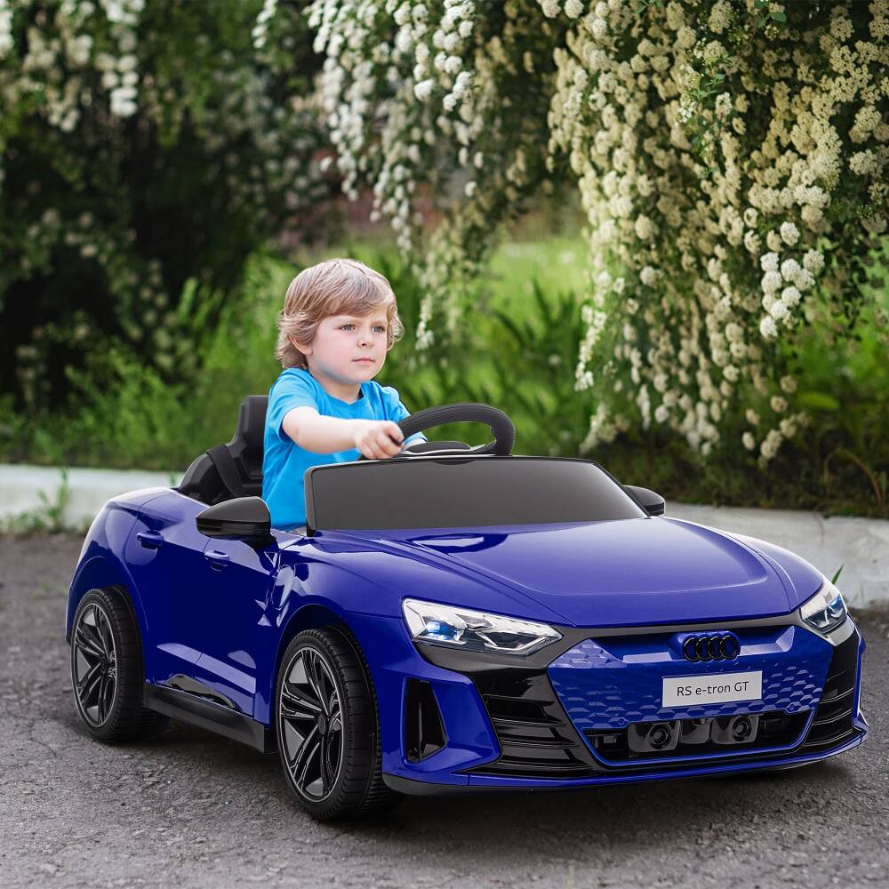 Alt View 4. Ropilly - Ropilly 12v licensed audi rs e-tron gt kids electric car with remote control, 3.1 MPH, Dark Blue.