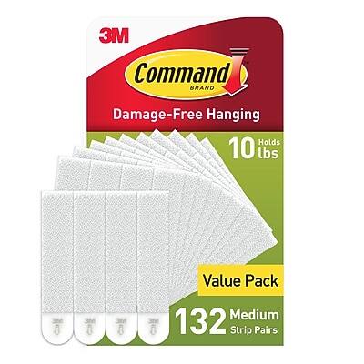 3M Command Brand Damage-Free Hanging  
Holds 10 lbs  
Value Pack  
132 Medium Strip Pairs