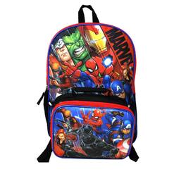 Avengers Spider-Man Thor Hulk 16" Backpack & Insulated Lunch Bag Marvel - Assorted Pre-Pack