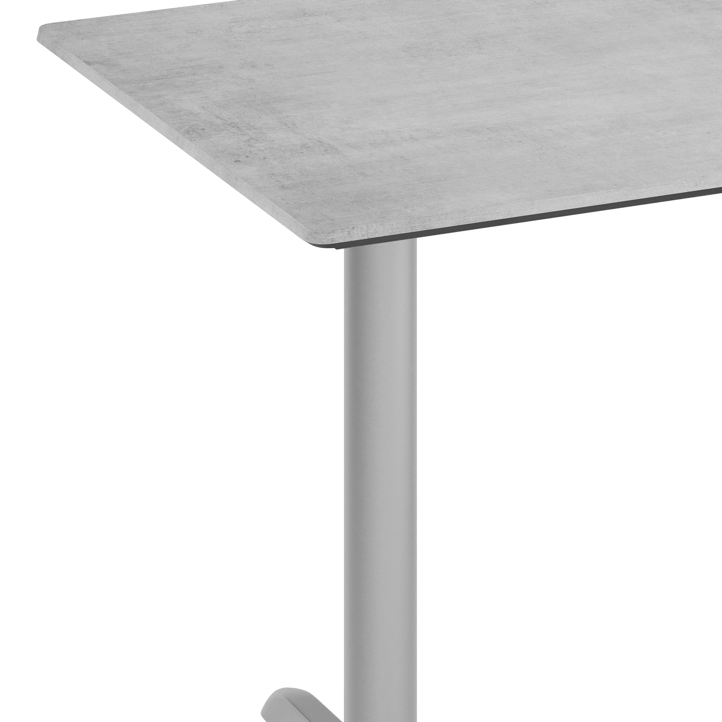 Alt View 9. Emma + Oliver - PureShield Indoor Outdoor Tabletop with Seam-Free Surface Innovation and Cast Iron Bistro Table Base - Gray Faux Concrete/Silver Base.