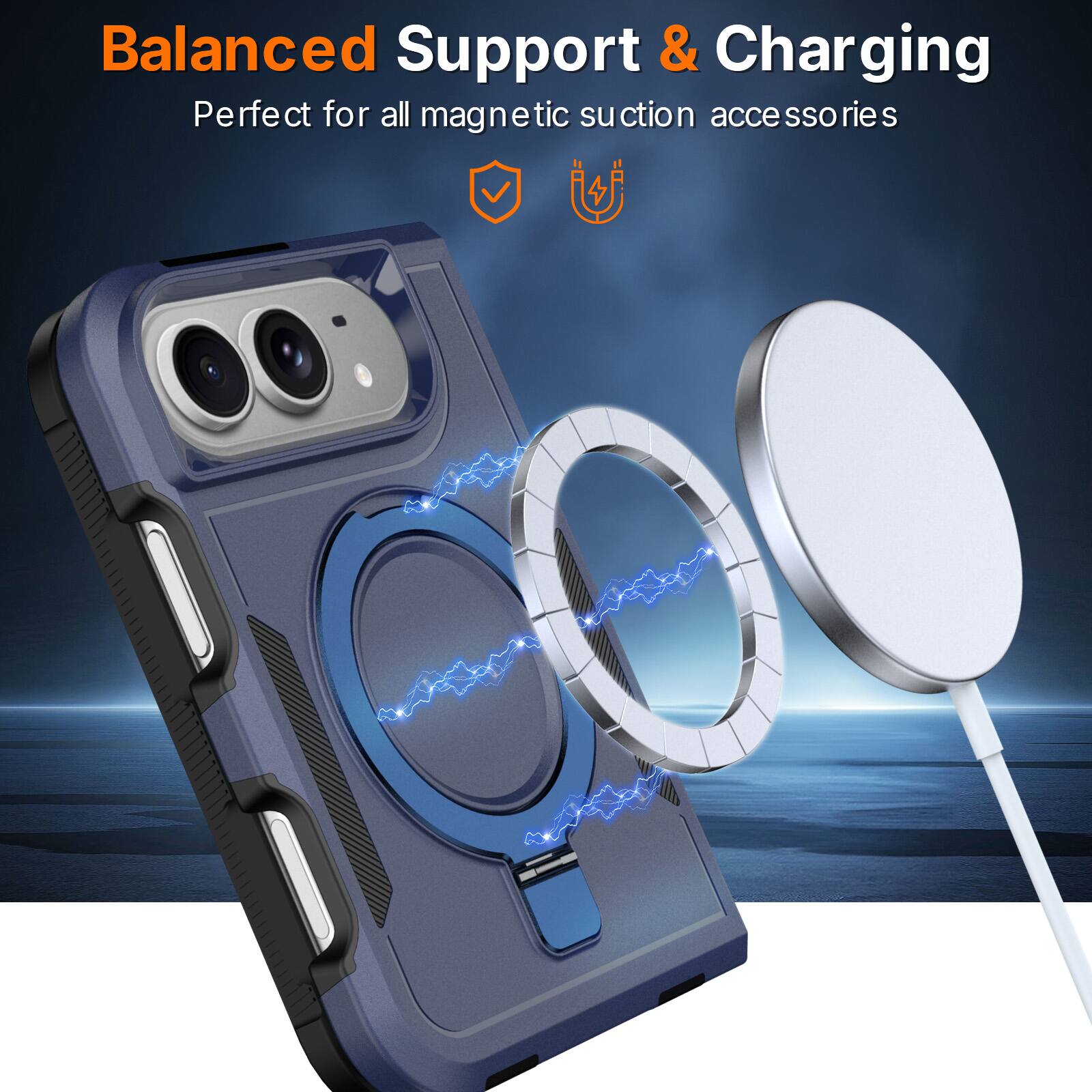 Dteck For Apple iPhone Duo Rugged Phone Case,Compatible With Magsafe ...