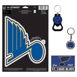 WinCraft - St. Louis Blues 4-Pack Key Rings and Magnets Set - Multicolor