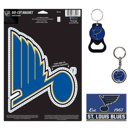 **DIE-CUT MAGNET**
AIMANT DECOUPÉ
- For indoor or outdoor
- Pour intérieur ou extérieur
- Auto, home, locker
- Voiture, maison, casier
**PUSH HERE TO REMOVE MAGNET**
**REMOVE MAGNET**
**Est. 1967**
**ST. LOUIS BLUES**
**NHL.com**
**WinCraft**
Made in the U.S.A.
R.O. Box 888
Winona, MN 55987
**NHL and the Shield are registered trademarks of the National Hockey League. All NHL logos and marks and NHL team logos and marks are the property of the NHL or the respective NHL member organizations. © NHL 2018. All Rights Reserved.**
**NHL, la Ligue, le logo et les marques de l'Association sont la propriété de la Ligue nationale de hockey. Tous les logos et marques de l'Association sont la propriété de la Ligue nationale de hockey. © NHL 2018. Tous droits réservés.**