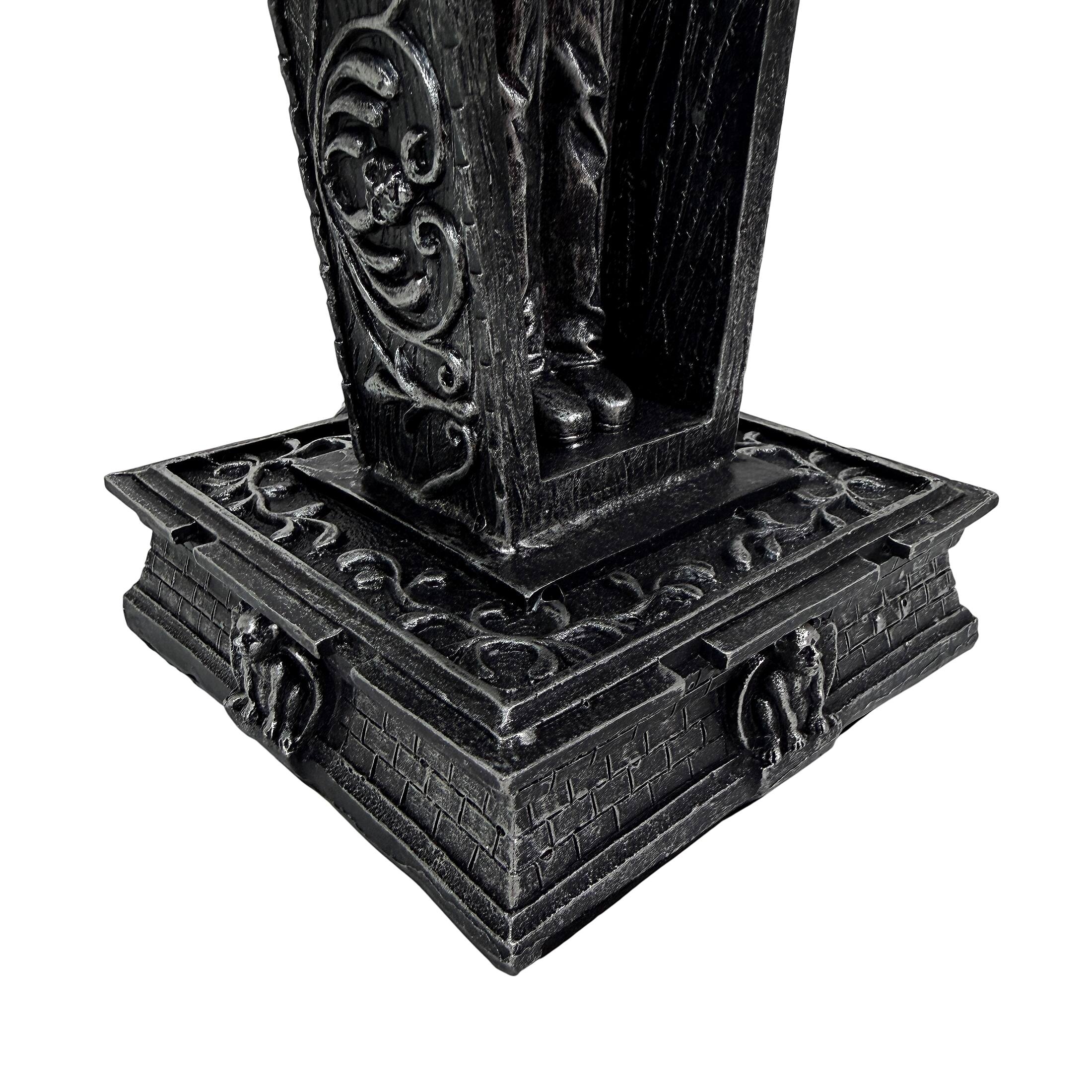 Alt View 9. Zeckos - Dark Dawning Vampire in the Coffin Black Table Lamp and Fabric Shade - Black.