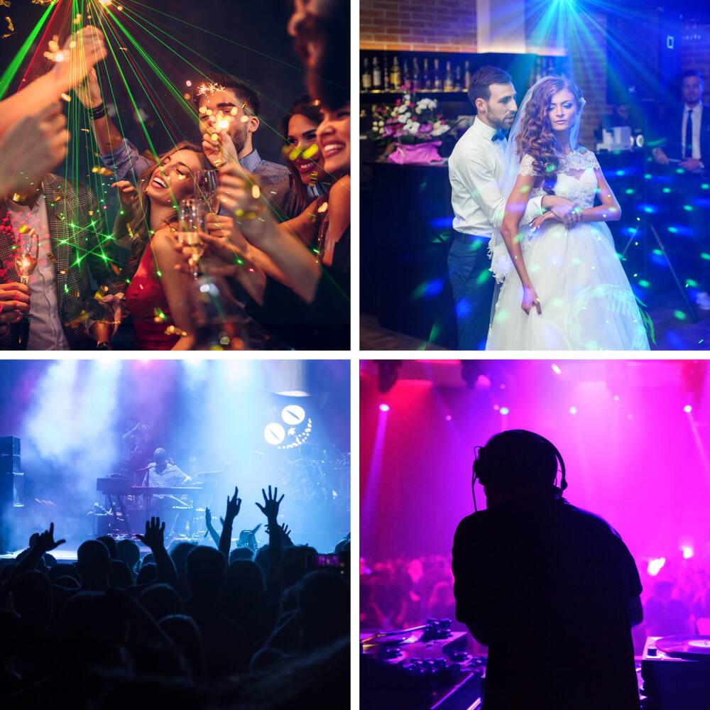 Alt View 4. UKing - 4-in-1 RGBY Magic Ball Effect Light Red&Green Patterns Controlled By Auto,Sound-Activated,USB for DJ Wedding Lighting.