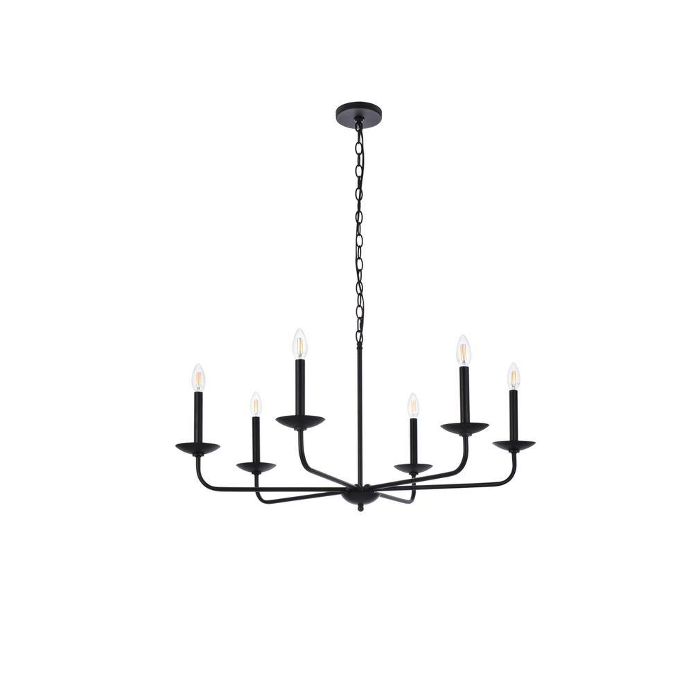 Back. Living District - Cohen 36 inch pendant in black - Black.