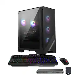 MSI - Upgraded - Codex R2 AI Gaming Desktop,Intel Ultra 7 265,RTX 5060 Ti 8GB GDDR7,64GB DDR5,4TB SSD+1TB Dock Set,Win 11 - Black