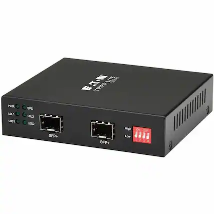 PWR LOL1 LOS1 SPD LOL2 LOS2 SFP+ E-.TN UIE TRIPP High ON DIP Low 1234 1 SFP 4