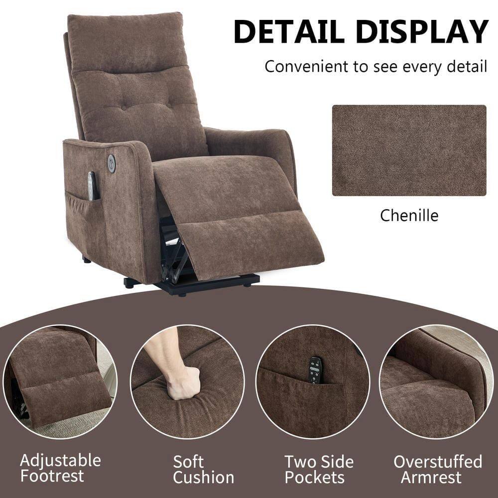 DETAIL DISPLAY  
Convenient to see every detail  

Chenille  

Adjustable Footrest  
Soft Cushion  
Two Side Pockets  
Overstuffed Armrest