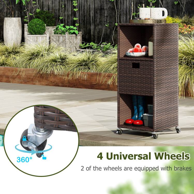 4 Universal Wheels  
2 of the wheels are equipped with brakes