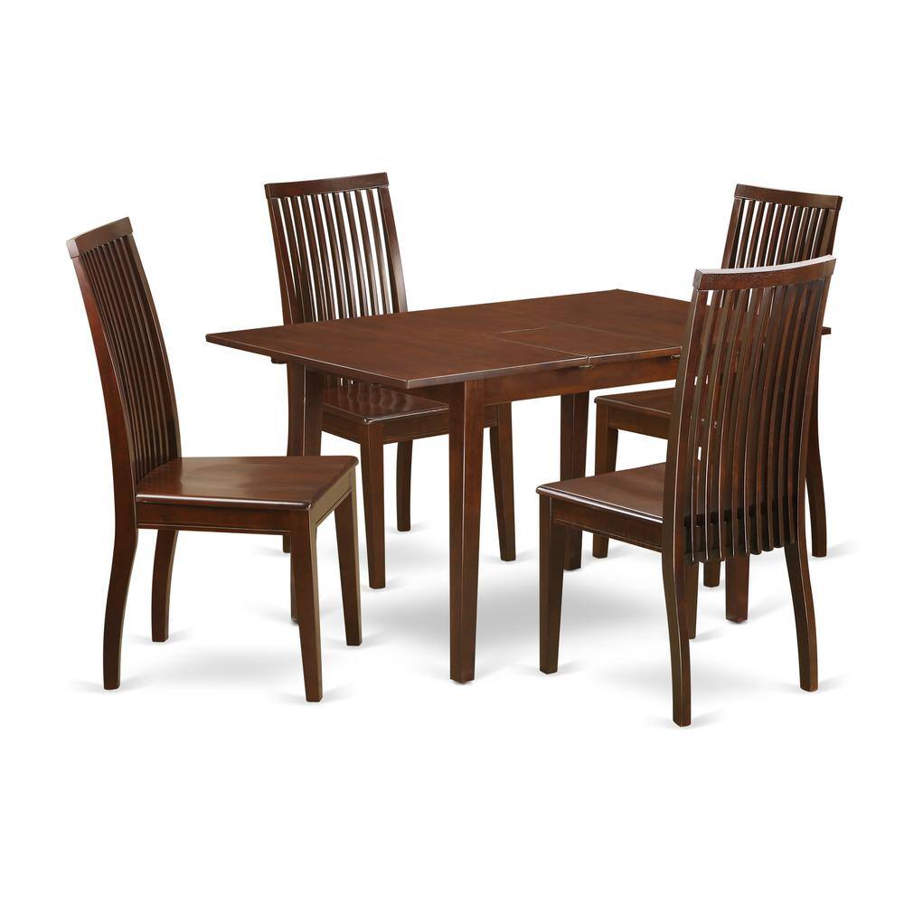 Back. East West Furniture - Dining Room Set Mahogany - Brown.