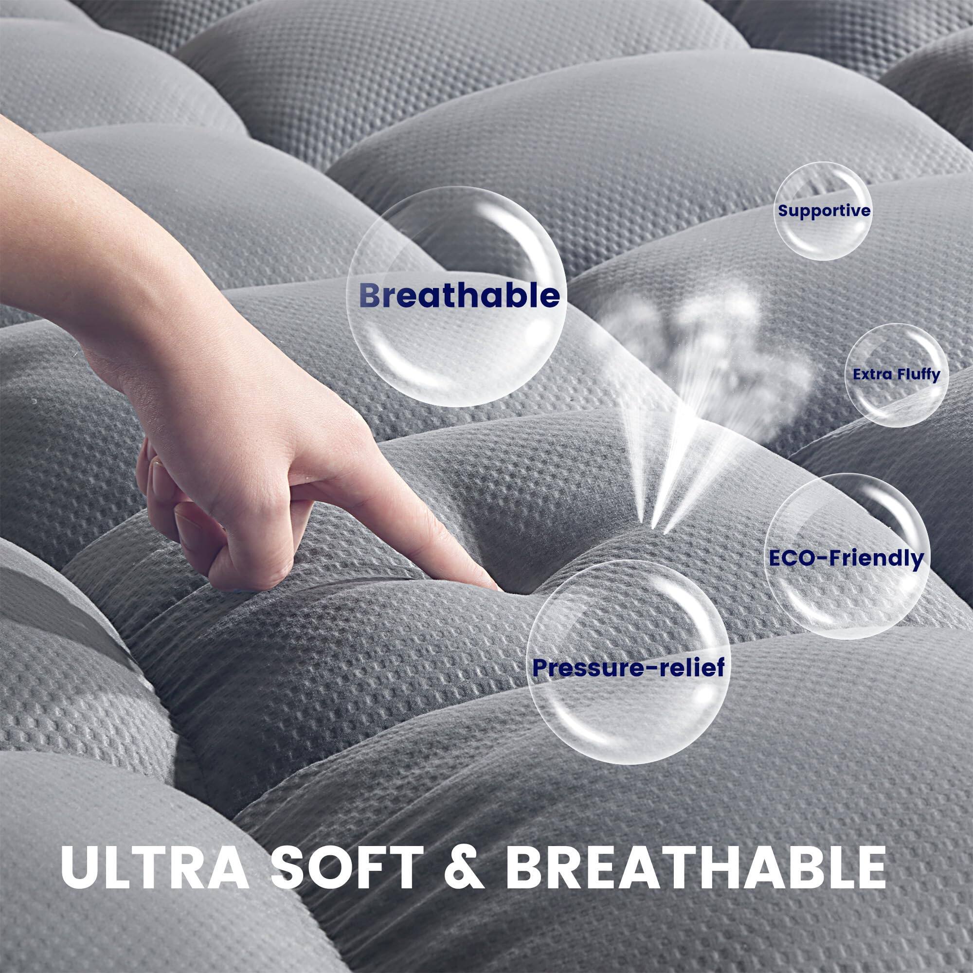 - Supportive
- Breathable
- Extra Fluffy
- ECO-Friendly
- Pressure-relief

ULTRA SOFT & BREATHABLE