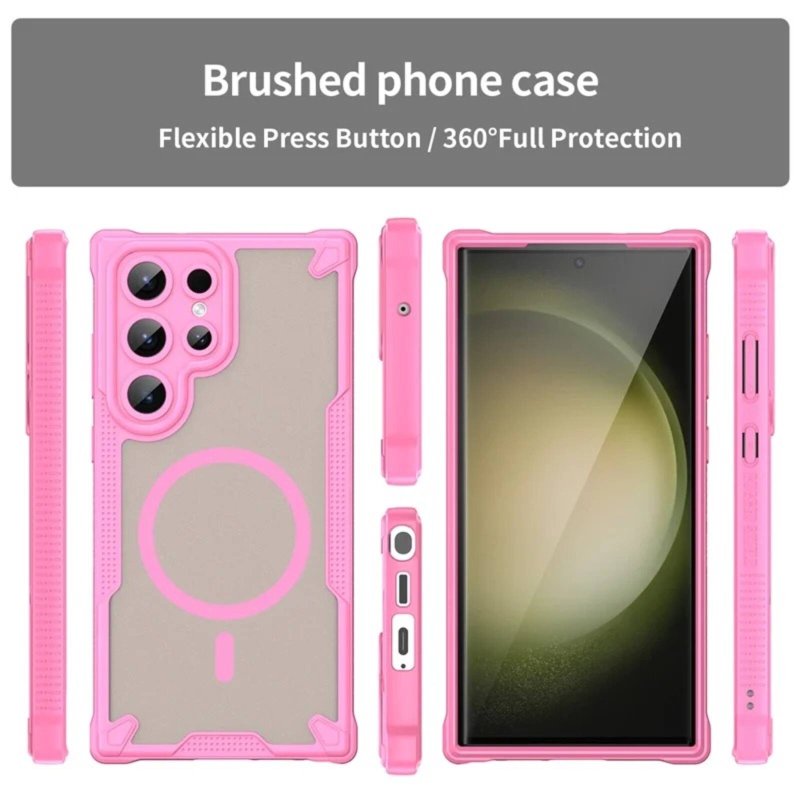 Brushed phone case  
Flexible Press Button / 360° Full Protection