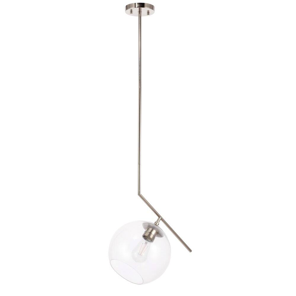 Alt View 5. Living District - Ryland 1 Light Chrome And Clear Glass Pendant - Chrome And Clear Glass.