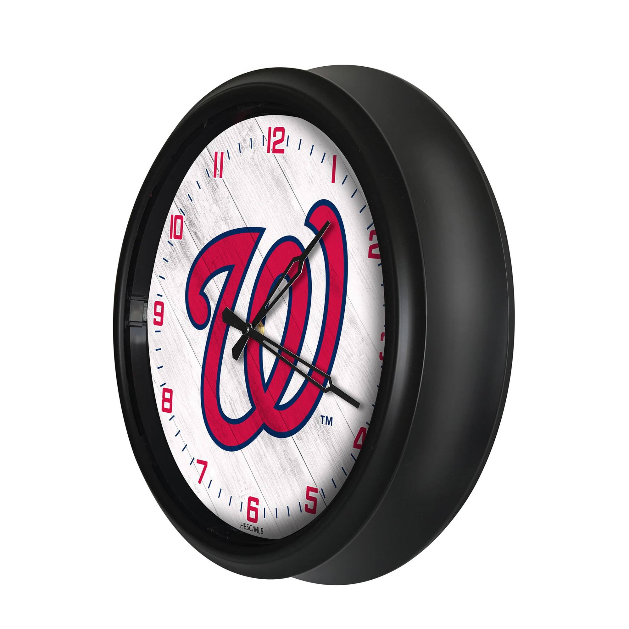 Alt View 1. Holland Bar Stool Co. - Washington Nationals Indoor/Outdoor LED Wall Clock - Multicolor.