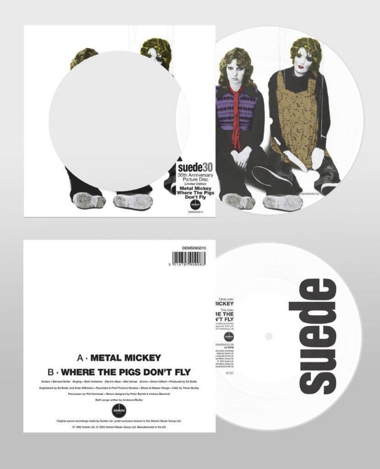 Alt View 1. Suede - Metal Mickey: 30th Anniversary - Limited Picture Disc   - 7-INCH SINGLE.