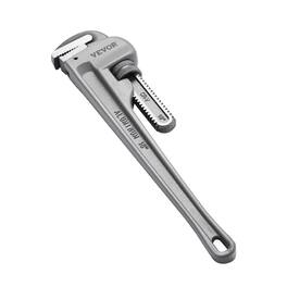 VEVOR - Pipe Wrench, 18" Aluminum Straight Pipe Wrench, Adjustable Plumbing Wrench, with High Strength Jaw and Ergonomic Handle - Silver