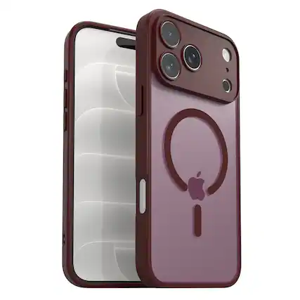 Front. Vena - For Apple iPhone 18 Pro Max Case For iPhone 17 Pro Max Case Magsafe, Magnetic Shockproof Protective Phone Case, Red Wine - Red.