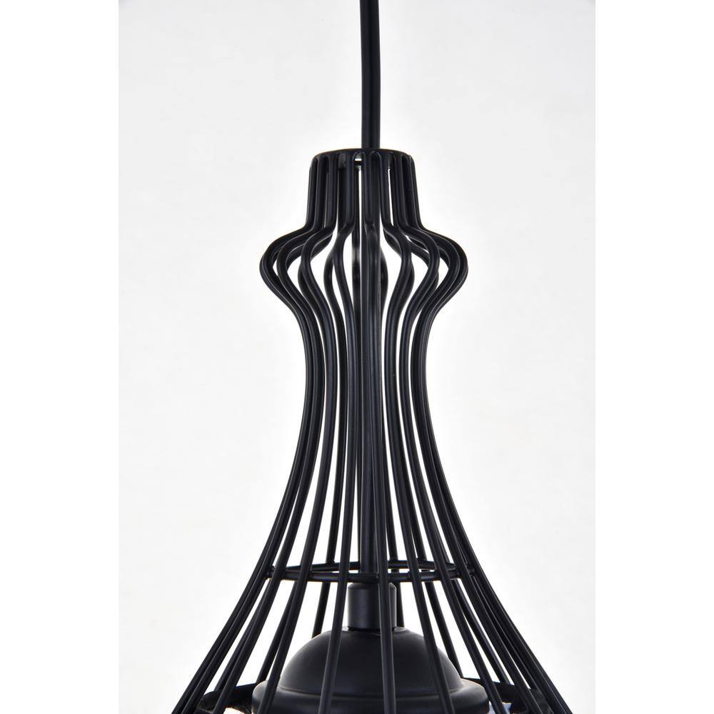 Alt View 4. Living District - Miya 1 Light Black Pendant - Black.