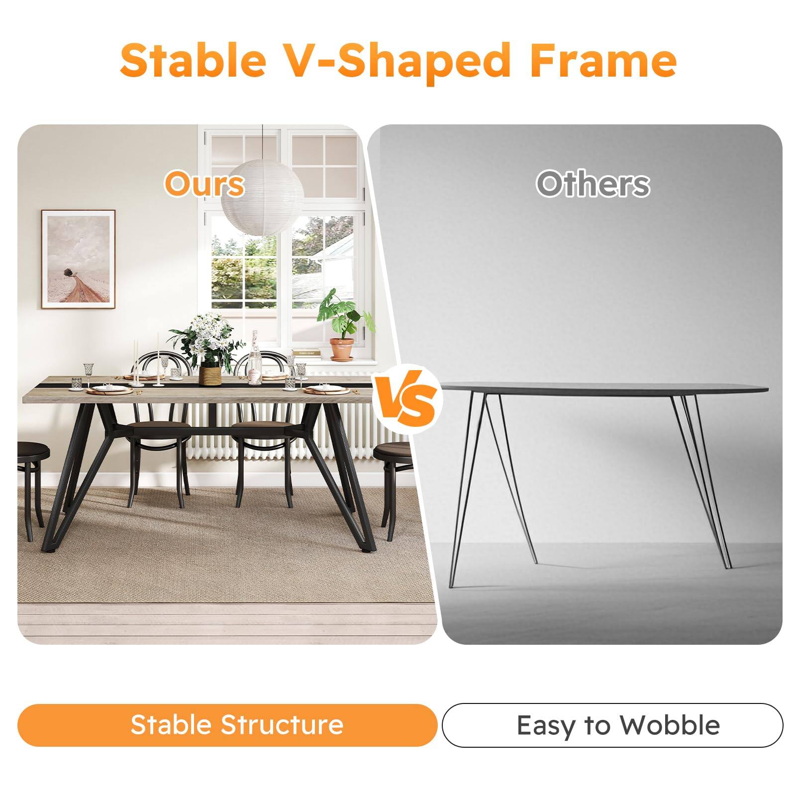 Stable V-Shaped Frame

Ours vs Others

Stable Structure

Easy to Wobble