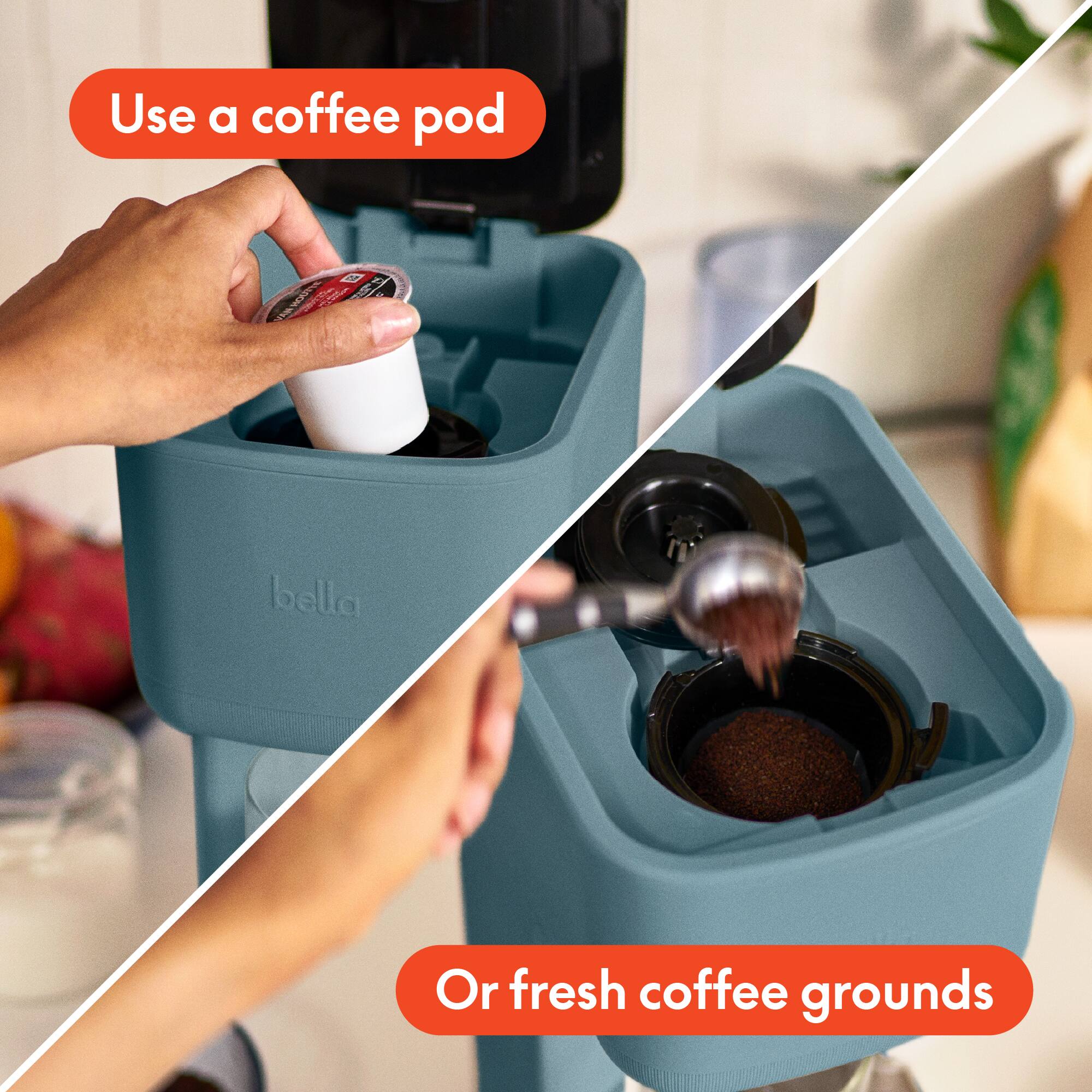 Use a coffee pod

Or fresh coffee grounds